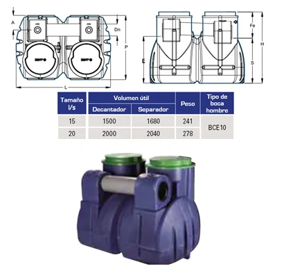 Separador Hidrocarburos 15 litros/segundo