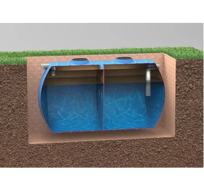 Fosa séptica de PRFV con dos bocas de hombre