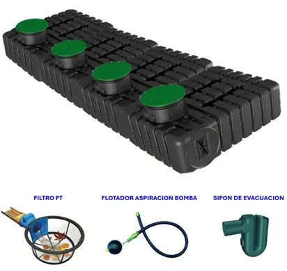 Deposito reutilizacion pluviales baja profundidad 10000 litros