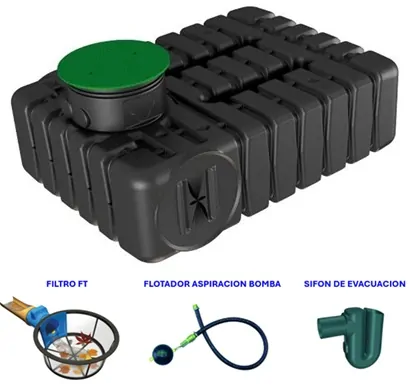 Depositos aguas pluviales con packs de Filtracion